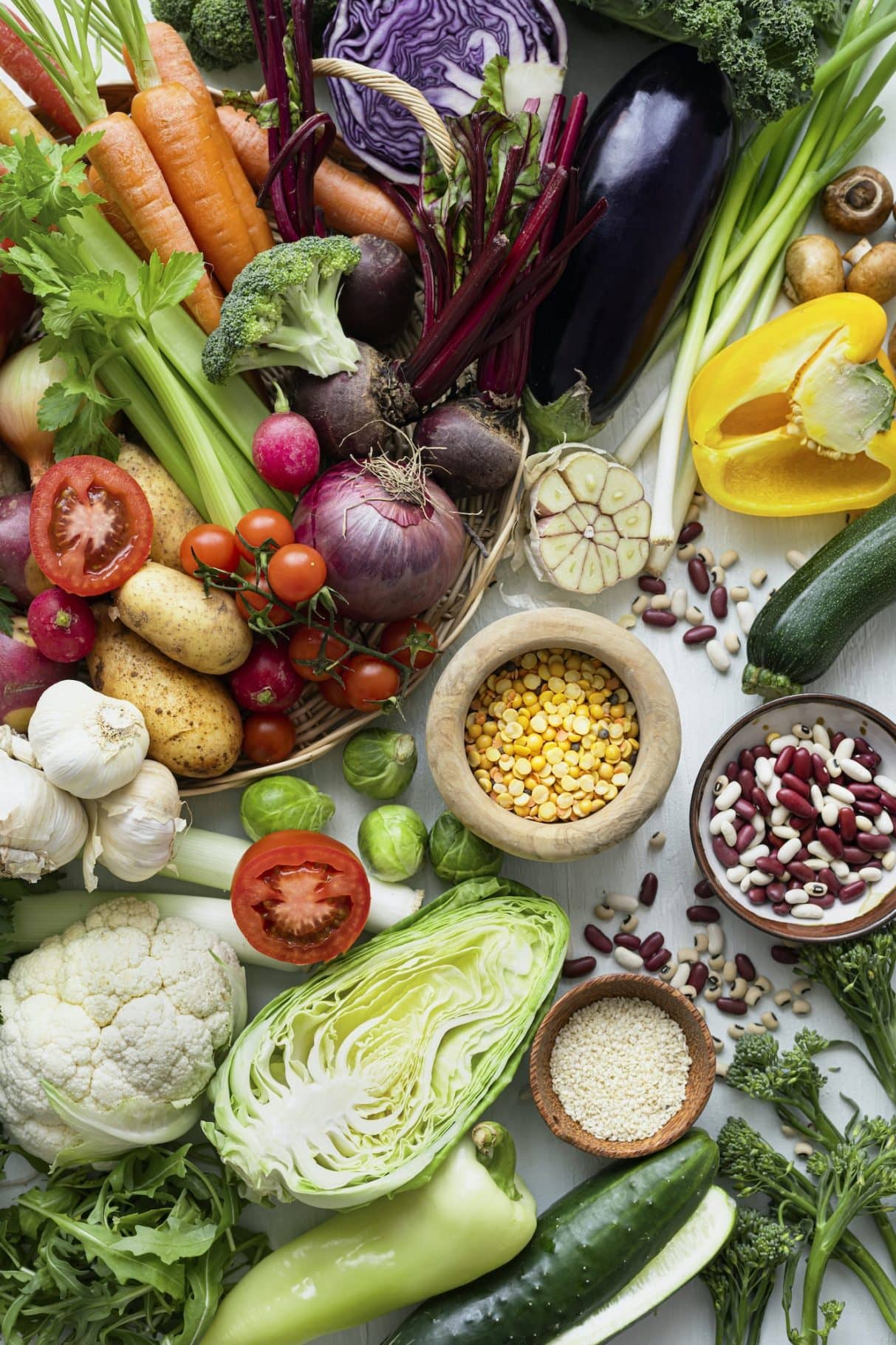 fresh vegetables flat lay healthy lifestyle